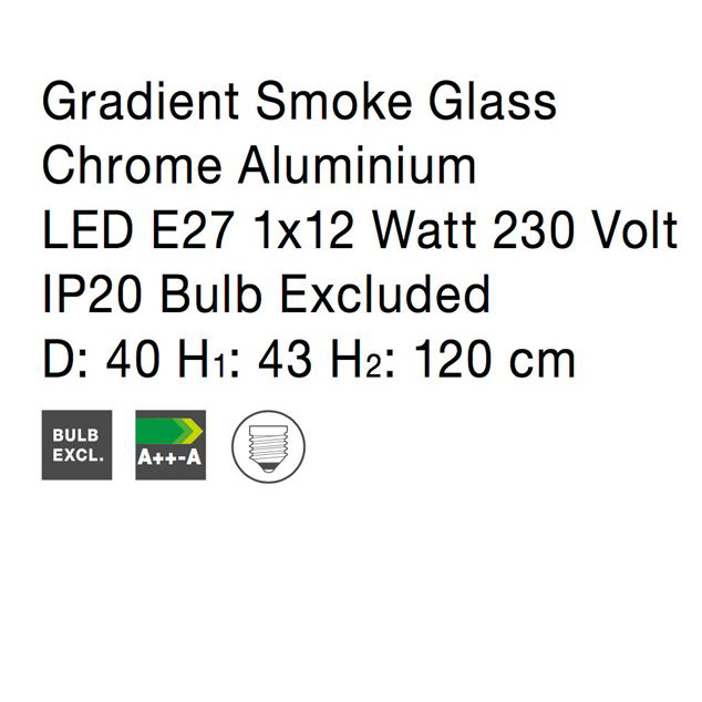 Lustra moderna glob sticla fumurie Laila, Ø 20/30/40 cm, inaltime reglabila, 9080200 - Novaluce [16]