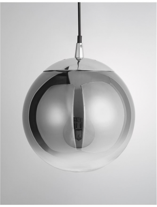 Lustra moderna glob sticla fumurie Laila, Ø 20/30/40 cm, inaltime reglabila, 9080200 - Novaluce [3]