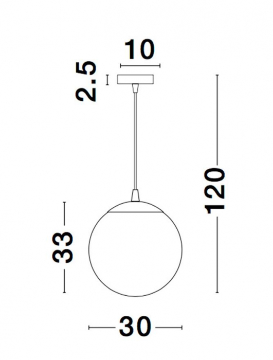 Lustra moderna glob sticla fumurie Laila, Ø 20/30/40 cm, inaltime reglabila, 9080200 - Novaluce [9]