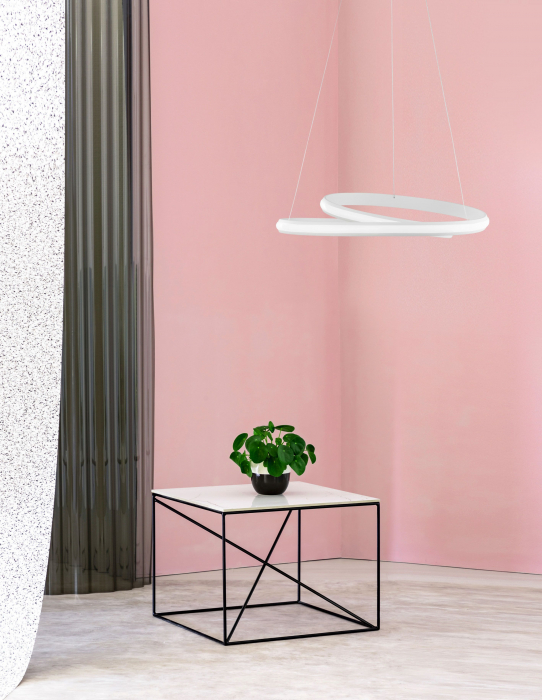 Lustra moderna LED alba/neagra Jorun 55 cm in forma de bucla, 9357041 - Novaluce [4]