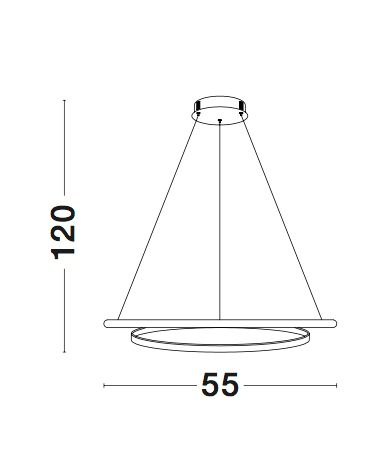 Lustra moderna LED alba/neagra Jorun 55 cm in forma de bucla, 9357041 - Novaluce [5]