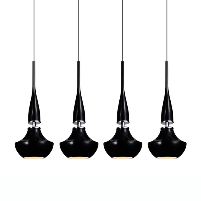 Lustra moderna liniara cu 4 pendule suspendate albe/negre Eglan Line 101 cm, design modern, 4 becuri, AZ 0884 - Azzardo [4]