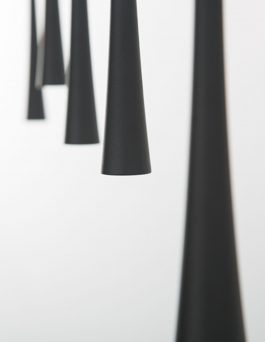 Lustra moderna liniara cu 5 pendule Govin 110 cm, iluminare LED, metal negru, 9504001 - Novaluce [4]