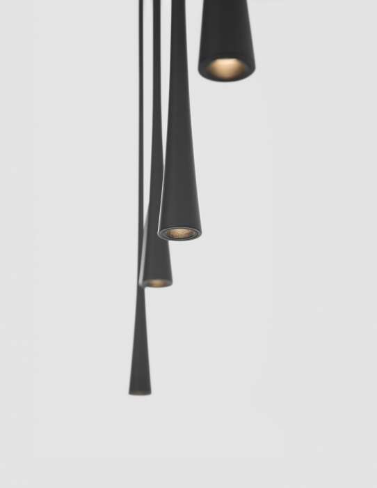 Lustra moderna liniara cu 5 pendule Govin 110 cm, iluminare LED, metal negru, 9504001 - Novaluce [5]