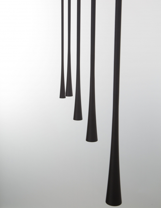 Lustra moderna liniara cu 5 pendule Govin 110 cm, iluminare LED, metal negru, 9504001 - Novaluce [3]
