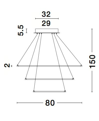 Lustra moderna maro/alb mat Viken Ø80 cm cu iluminare LED dimabila, abajur trei cercuri inaltime reglabila, 6265004 - Novaluce [4]