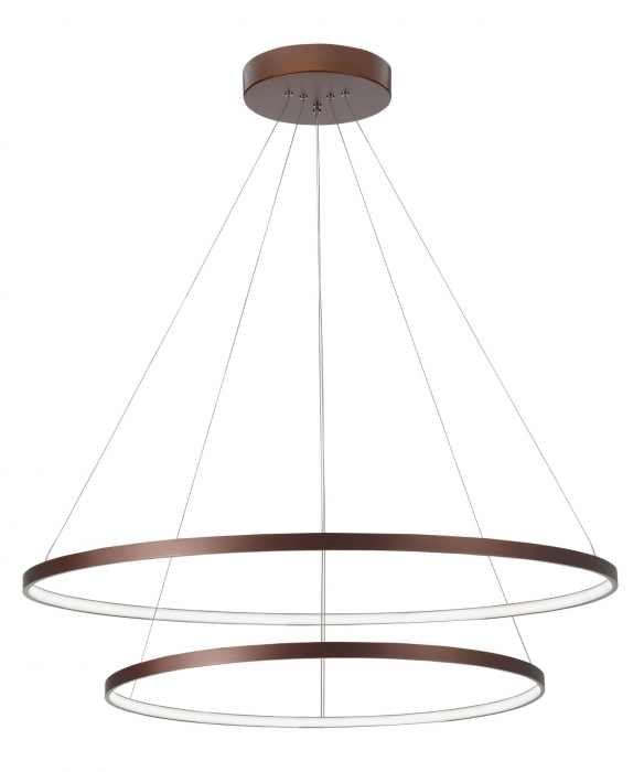 Lustra moderna maro Viken Ø80 cm cu iluminare LED dimabila, abajur tip cerc inaltime reglabila, 6265003 - Novaluce [2]