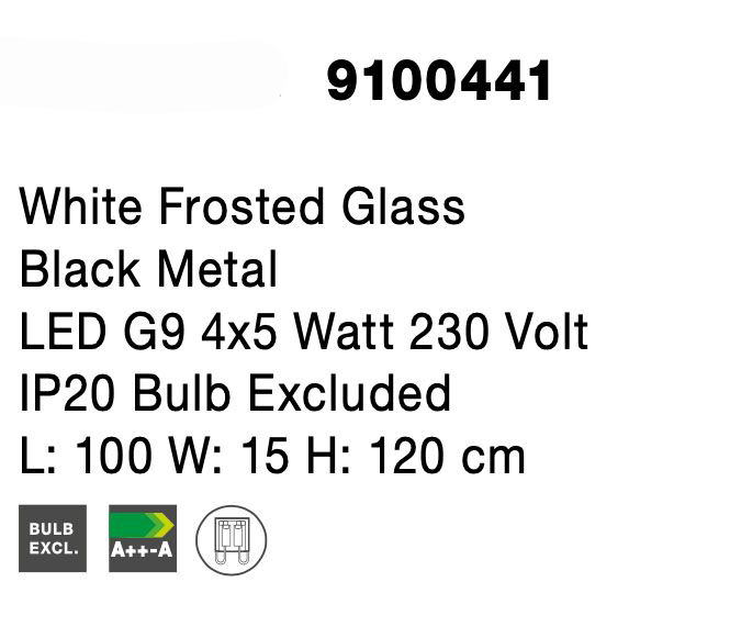 Lustra moderna neagra Buster 100 cm, 4xG9, globuri albe sticla, design lux, 9100441 - Novaluce [9]