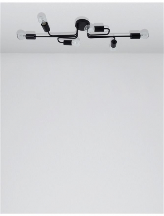 Lustra moderna neagra Mati cu 3/6 brate din metal, 9156306 - Novaluce [4]