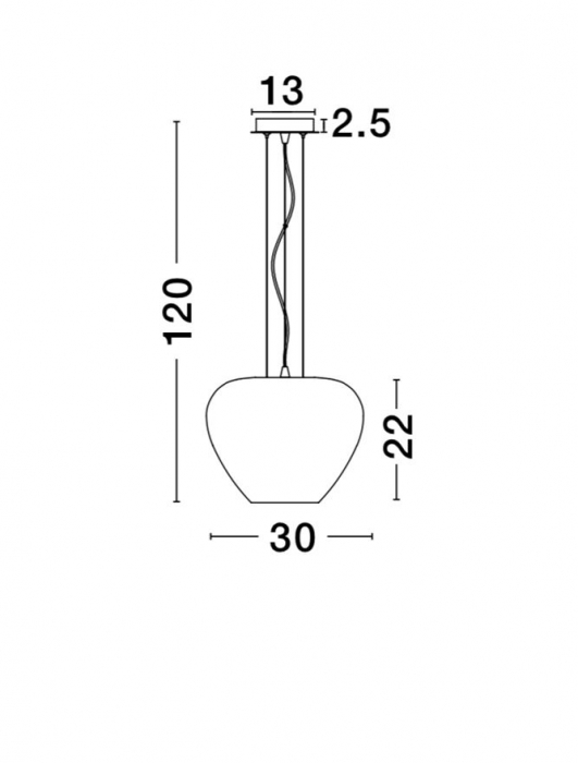 Lustra moderna pendul sticla crom/alba Shiree Ø 30 cm, inaltime reglabila, 9207601 - Novaluce [3]