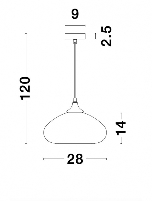 Lustra moderna pendul sticla crom Ivka Ø 28 cm, inaltime reglabila, 9726482 - Novaluce [7]