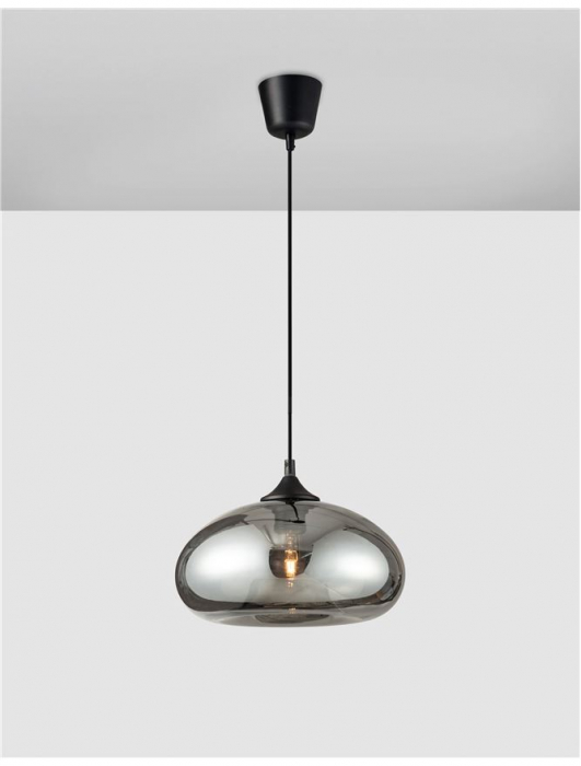 Lustra moderna pendul sticla crom Ivka Ø 28 cm, inaltime reglabila, 9726482 - Novaluce [3]