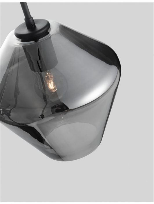 Lustra moderna pendul sticla crom Kale, Ø 23 cm, inaltime reglabila, 9724102 - Novaluce [2]