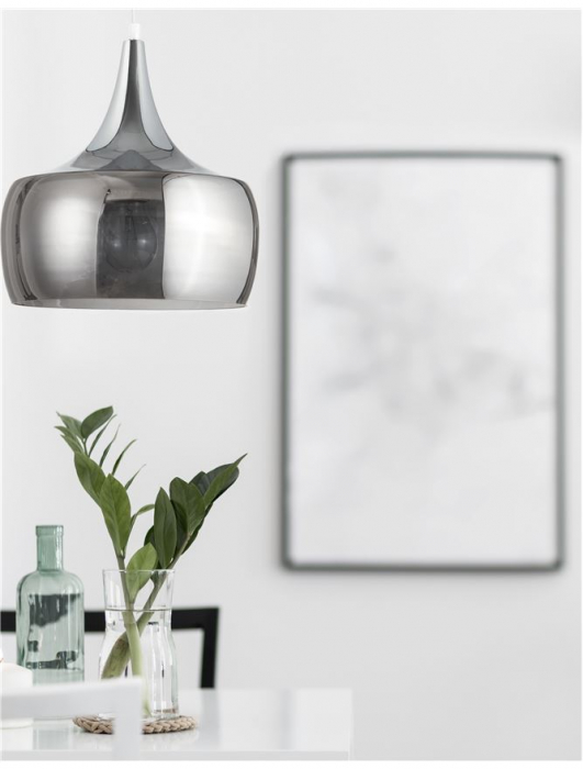 Lustra moderna pendul sticla fumurie Vera Ø 28 cm, inaltime reglabila, 9412134 - Novaluce [2]
