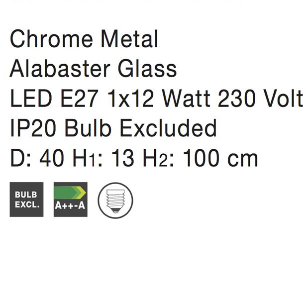 Lustra moderna rotunda alba Devra Ø 30/40 cm, abajur sticla, baza metal, 605805 - Novaluce [4]