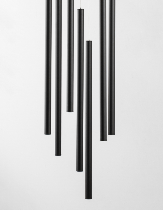 Lustra moderna rotunda cu 7 pendule LED suspendate Youri Ø40 cm alba/neagra, 9184023 - Novaluce [17]