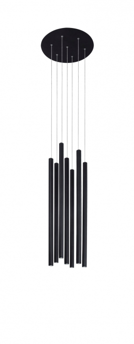 Lustra moderna rotunda cu 7 pendule LED suspendate Youri Ø40 cm alba/neagra, 9184023 - Novaluce [11]
