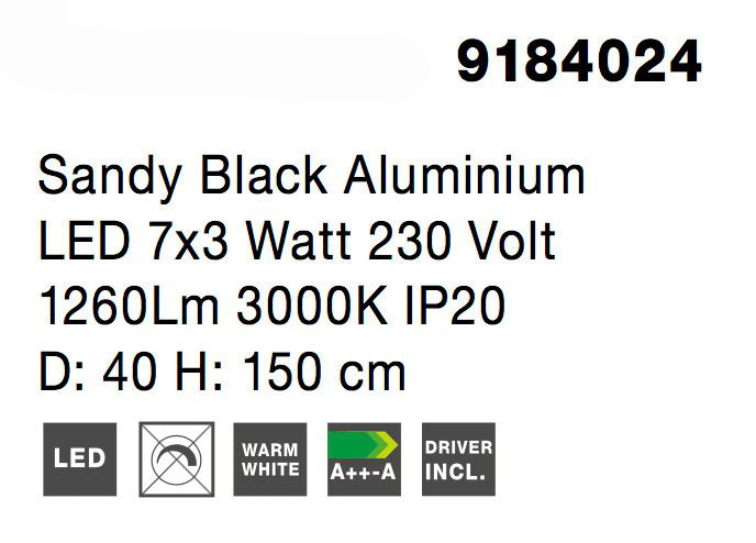 Lustra moderna rotunda cu 7 pendule LED suspendate Youri Ø40 cm alba/neagra, 9184023 - Novaluce [23]