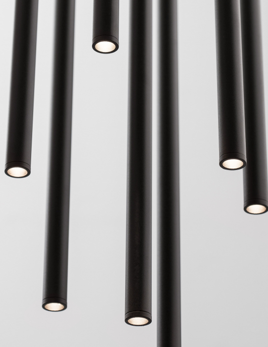 Lustra moderna rotunda cu 7 pendule LED suspendate Youri Ø40 cm alba/neagra, 9184023 - Novaluce [13]