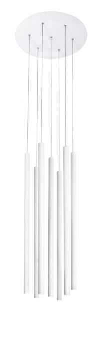 Lustra moderna rotunda cu 7 pendule LED suspendate Youri Ø40 cm alba/neagra, 9184023 - Novaluce [2]