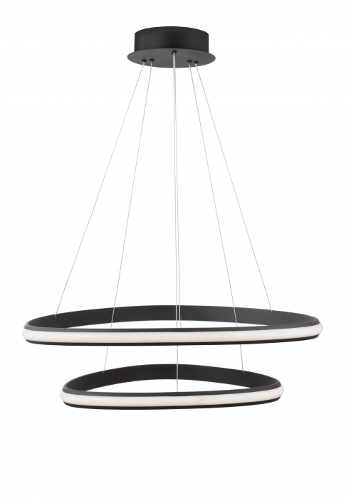 Lustra moderna rotunda dimabila LED Valens Ø59 cm, abajur doua cercuri negre/albe, 9357061 - Novaluce [10]