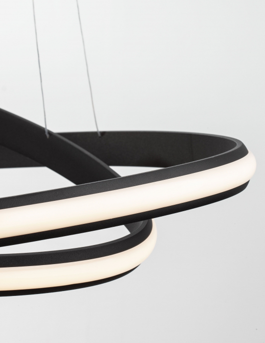 Lustra moderna rotunda dimabila LED Valens Ø59 cm, abajur doua cercuri negre/albe, 9357061 - Novaluce [13]
