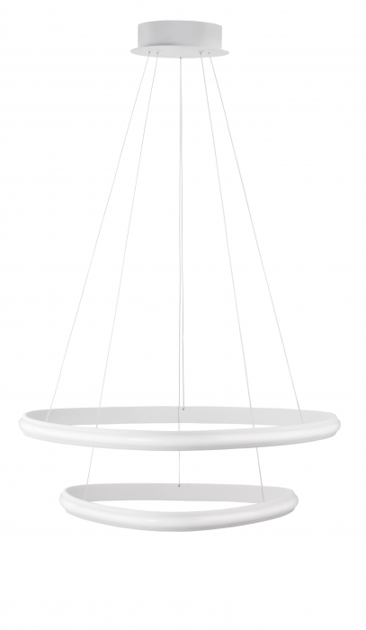 Lustra moderna rotunda dimabila LED Valens Ø59 cm, abajur doua cercuri negre/albe, 9357061 - Novaluce [2]