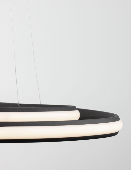 Lustra moderna rotunda dimabila LED Valens Ø59 cm, abajur doua cercuri negre/albe, 9357061 - Novaluce [11]