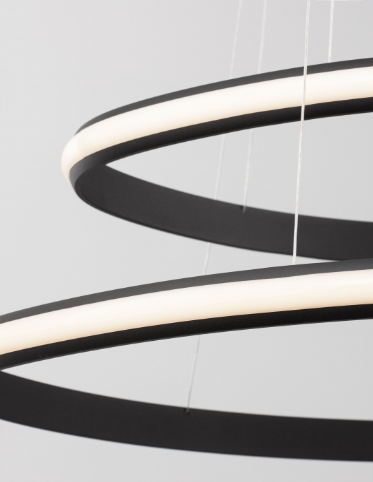 Lustra moderna rotunda dimabila LED Valens Ø59 cm, abajur doua cercuri negre/albe, 9357061 - Novaluce [12]