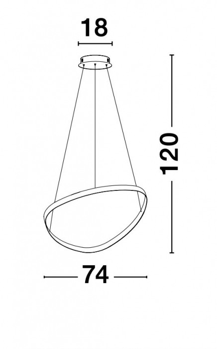 Lustra moderna rotunda dimabila LED Valens Ø74 cm, abajur cerc negru/alb, 9357064 - Novaluce [5]