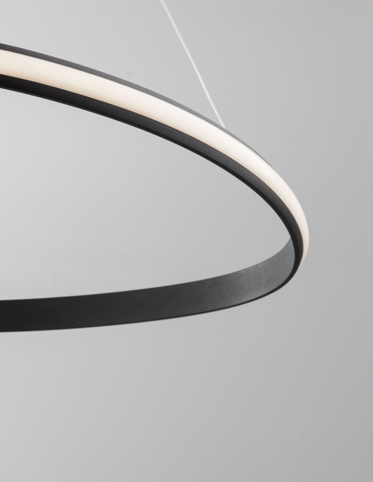 Lustra moderna rotunda dimabila LED Valens Ø74 cm, abajur cerc negru/alb, 9357064 - Novaluce [3]