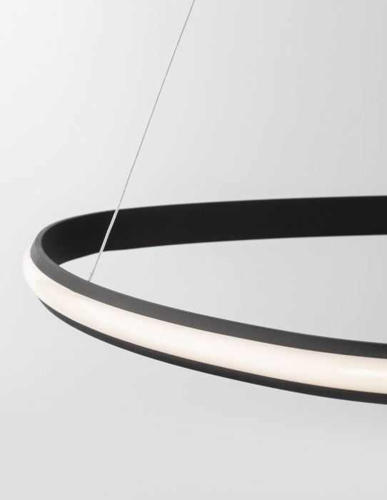 Lustra moderna rotunda dimabila LED Valens Ø74 cm, abajur cerc negru/alb, 9357064 - Novaluce [4]
