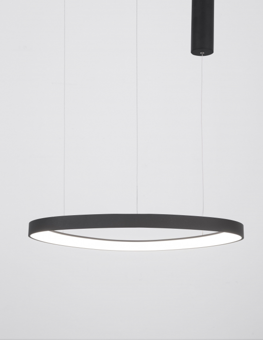 Lustra moderna rotunda LED dimabil Rinat 65 cm metal alb/negru/maro, design minimalist, 9053553 - Novaluce [15]