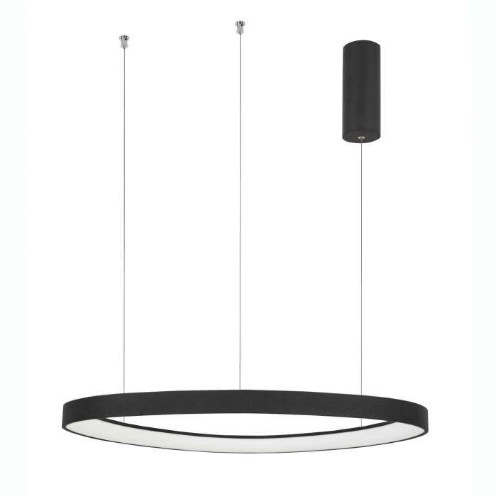 Lustra moderna rotunda LED dimabil Rinat 65 cm metal alb/negru/maro, design minimalist, 9053553 - Novaluce [18]