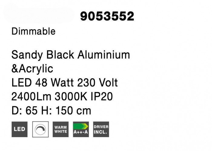 Lustra moderna rotunda LED dimabil Rinat 65 cm metal alb/negru/maro, design minimalist, 9053553 - Novaluce [21]