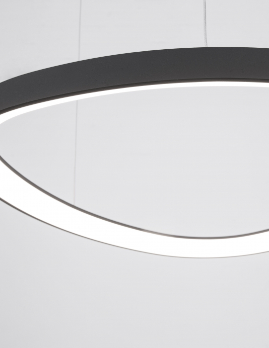 Lustra moderna rotunda LED dimabil Rinat 65 cm metal alb/negru/maro, design minimalist, 9053553 - Novaluce [16]