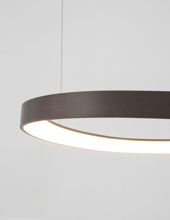 Lustra moderna rotunda LED dimabil Rinat 65 cm metal alb/negru/maro, design minimalist, 9053553 - Novaluce [5]
