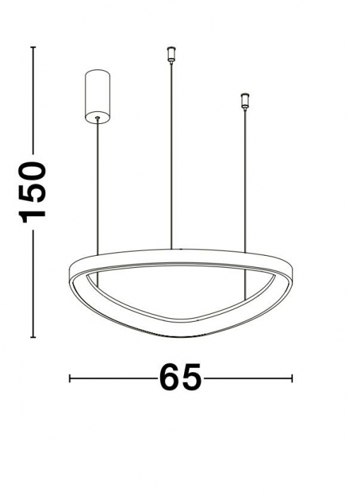 Lustra moderna rotunda LED dimabil Rinat 65 cm metal alb/negru/maro, design minimalist, 9053553 - Novaluce [7]