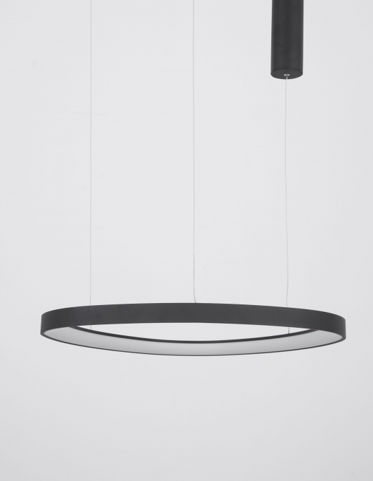 Lustra moderna rotunda LED dimabil Rinat 65 cm metal alb/negru/maro, design minimalist, 9053553 - Novaluce [17]