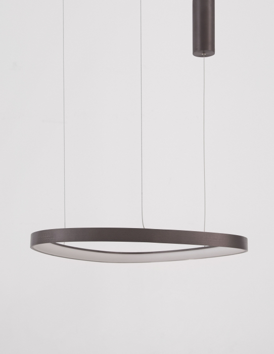 Lustra moderna rotunda LED dimabil Rinat 65 cm metal alb/negru/maro, design minimalist, 9053553 - Novaluce [2]