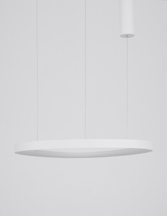 Lustra moderna rotunda LED dimabil Rinat 65 cm metal alb/negru/maro, design minimalist, 9053553 - Novaluce [10]