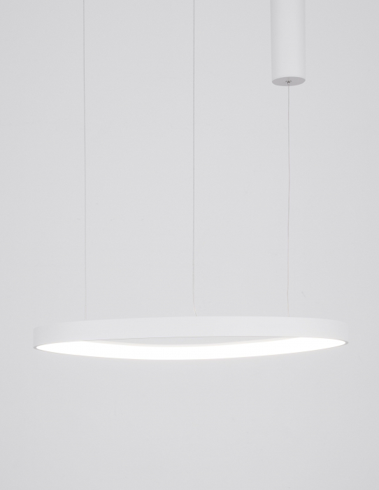 Lustra moderna rotunda LED dimabil Rinat 65 cm metal alb/negru/maro, design minimalist, 9053553 - Novaluce [11]