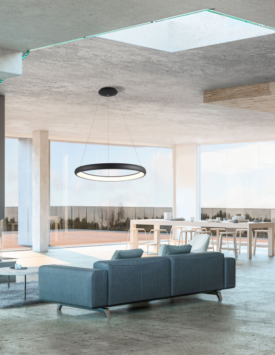 Lustra moderna rotunda LED dimabila Idalia diverse dimensiuni, neagra/gri/maro/alba, 8105620 - Novaluce [12]