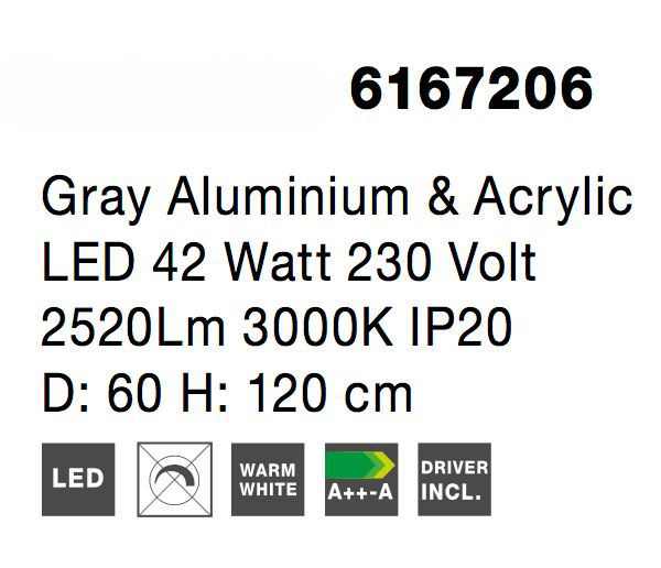 Lustra moderna rotunda LED Rondo Full Ø60 cm, metal maro/gri/negru/alb, 6167206 - Novaluce [2]