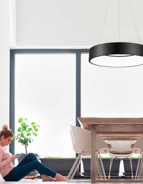Lustra moderna rotunda LED Rondo Full Ø60 cm, metal maro/gri/negru/alb, 6167206 - Novaluce [8]