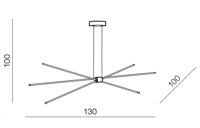 Lustra moderna Stick 130 cm, iluminare LED, brate reglabile, AZ 3135 - Azzardo [4]