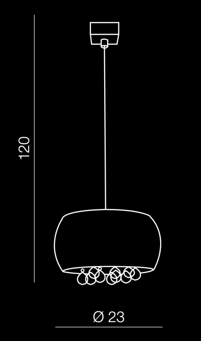 Lustra moderna tip pendul alb lucios Rumya Ball 23x23 cm si cristale, design modern, sticla opal, AZ 3080 - Azzardo [5]