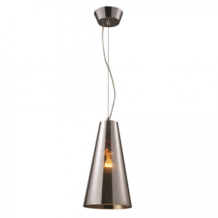 Lustra moderna tip pendul Bell 18x32 cm sticla fumurie efect crom, AZ 0995 - Azzardo [2]