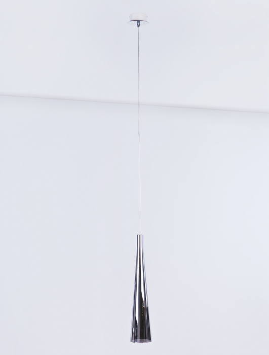 Lustra moderna tip pendul Bell High 10x48 cm sticla fumurie efect crom, AZ 0998 - Azzardo [2]