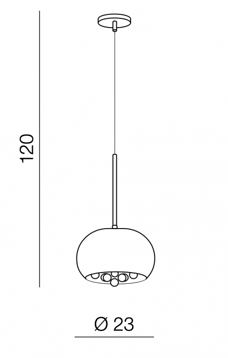 Lustra moderna tip pendul Inha Ø 23/40/50 cm cu cristale, sticla cromata/metal, AZ 3082 - Azzardo [8]